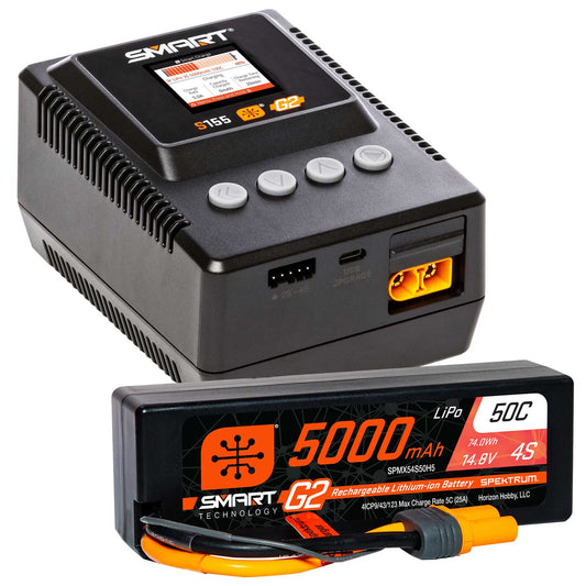 Smart G2 PowerStage Bundle: 5000mAh 4S Lipo, S155 Charger