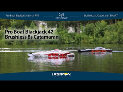 Blackjack 42" BL 8s Catamaran, SMART RTR: White/Red