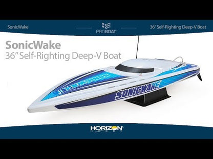 Sonicwake 36" SelfRighting Brushless DeepV RTR, Blue/White