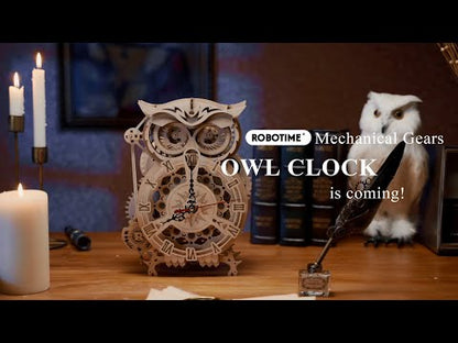 Mechanical Wood Models; Owl Clock