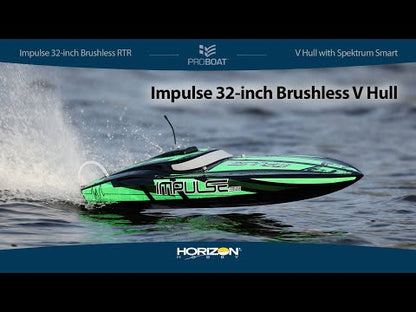 Impulse 32" Brushless Deep-V RTR with Smart, Black/Green